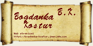 Bogdanka Kostur vizit kartica
